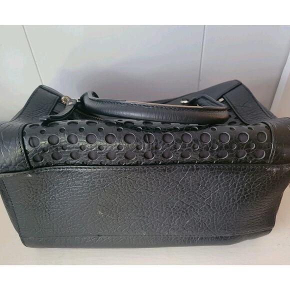 Kate Spade Black Romy Perri Lane Leather Perforated Satchel/Crossbody Bag - Picture 15 of 16